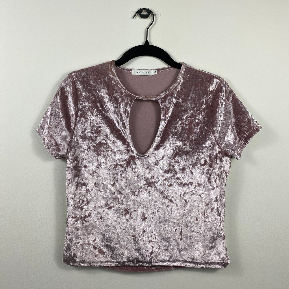 Velvet Crop top with Center Cut-Out